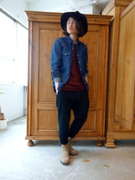 「ATTACHMENT（アタッチメント）のアイテム」を使った、ONEPAIRさん（メンズ・173cm）の冬コーディネート