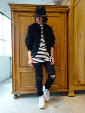 「N.HOOLYWOOD（N.ハリウッド）のアイテム（ブルゾン）」を使った、ONEPAIRさん（メンズ・173cm）の春コーディネート