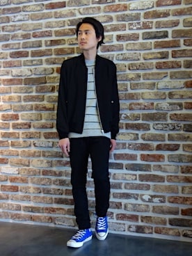 「JOHN LAWRENCE SULLIVAN（ジョンローレンスサリバン）のアイテム（ブルゾン）」を使った、ONEPAIRさん（メンズ・173cm）の春コーディネート