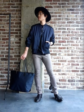「N.HOOLYWOOD（N.ハリウッド）のアイテム（ブルゾン）」を使った、ONEPAIRさん（メンズ・173cm）の春コーディネート