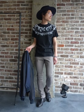 「N.HOOLYWOOD（N.ハリウッド）のアイテム（アクセサリー）」を使った、ONEPAIRさん（メンズ・173cm）の春コーディネート