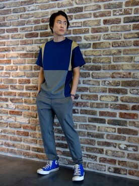 「N.HOOLYWOOD（N.ハリウッド）のアイテム（Tシャツ/カットソー）」を使った、ONEPAIRさん（メンズ・173cm）の春コーディネート