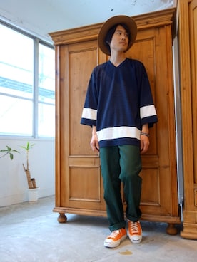 「N.HOOLYWOOD（N.ハリウッド）のアイテム（アクセサリー）」を使った、ONEPAIRさん（メンズ・173cm）の春コーディネート