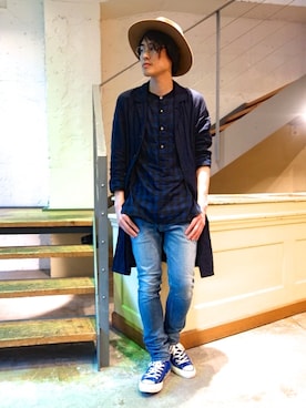 「ATTACHMENT（アタッチメント）のアイテム（その他アウター）」を使った、ONEPAIRさん（メンズ・173cm）の春コーディネート