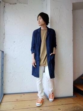 「UNUSED」｜「アイテム（その他アウター）」を使った、ONEPAIRさん（メンズ・173cm）の春コーディネート