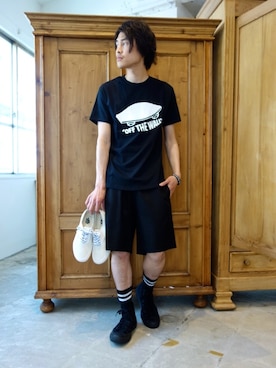 「N.HOOLYWOOD（N.ハリウッド）のアイテム（Tシャツ/カットソー）」を使った、ONEPAIRさん（メンズ・173cm）の春コーディネート