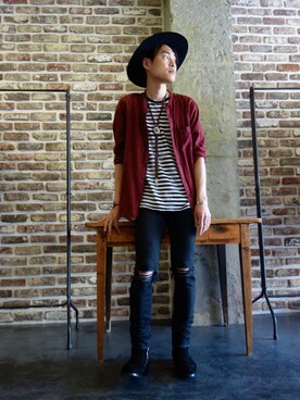 「ATTACHMENT（アタッチメント）のアイテム」を使った、ONEPAIRさん（メンズ・173cm）の夏コーディネート