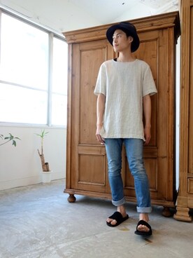 「nonnative（ノンネイティブ）のアイテム（サンダル）」を使った、ONEPAIRさん（メンズ・173cm）の夏コーディネート