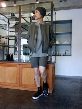 「KAZUYUKI KUMAGAI」｜「アイテム（ブルゾン）」を使った、ONEPAIRさん（メンズ・173cm）の夏コーディネート