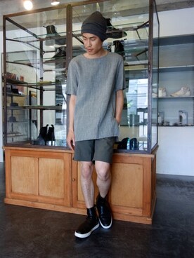 KAZUYUKI KUMAGAI KS61-041 Co/Liシャンブレープルオーバーシャツ」の 