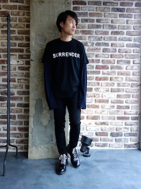 「JOHN LAWRENCE SULLIVAN（ジョンローレンスサリバン）のアイテム（その他パンツ）」を使った、ONEPAIRさん（メンズ・173cm）の夏コーディネート