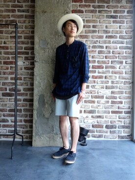「KIJIMA TAKAYUKI」｜「アイテム（その他シューズ）」を使った、ONEPAIRさん（メンズ・173cm）の夏コーディネート