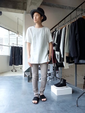 KAZUYUKI KUMAGAI KS61-041 Co/Liシャンブレープルオーバーシャツ」の 