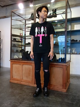 「UNDERCOVER（アンダーカバー）のアイテム（トップス）」を使った、ONEPAIRさん（メンズ・173cm）の夏コーディネート