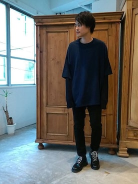 「JOHN LAWRENCE SULLIVAN（ジョンローレンスサリバン）のアイテム（その他パンツ）」を使った、ONEPAIRさん（メンズ・173cm）の夏コーディネート