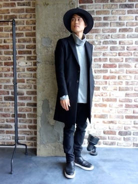 「アイテム（チェスターコート）」を使った、ONEPAIRさん（メンズ・173cm）の夏コーディネート