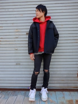 「UNUSED」｜「アイテム（ブルゾン）」を使った、ONEPAIRさん（メンズ・173cm）の秋コーディネート
