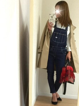 「URBAN RESEARCH ROSSO WOMEN（アーバンリサーチ　ロッソ）のアイテム（サロペット/オーバーオール）」を使った、さやさん（レディース・158cm）の秋コーディネート