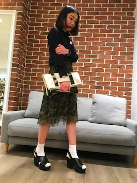「カモフラスカート」｜WA ORientalTRaffic 池袋サンシャイン店さん（レディース・160cm）の春コーディネート