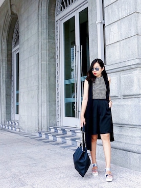 「monochrome」｜「アイテム（サンダル）」を使った、Rachさん（レディース・165cm）の春コーディネート