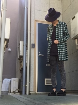 「アイテム（ドレスシューズ、グリーン系）」を使った、yamaさん（メンズ・178cm）の秋コーディネート