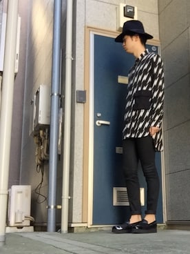 「アイテム（ドレスシューズ、グリーン系）」を使った、yamaさん（メンズ・178cm）の秋コーディネート