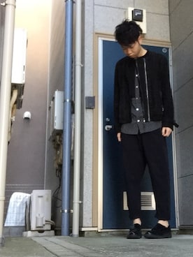 「JOHN LAWRENCE SULLIVAN（ジョンローレンスサリバン）のアイテム（その他シューズ）」を使った、yamaさん（メンズ・178cm）の秋コーディネート