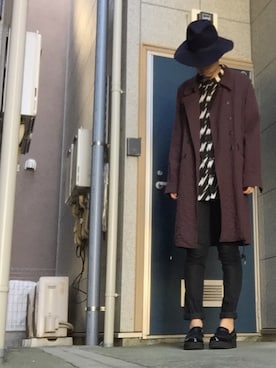 「SHAREEF（シャリーフ）のアイテム（トレンチコート）」を使った、yamaさん（メンズ・178cm）の秋コーディネート