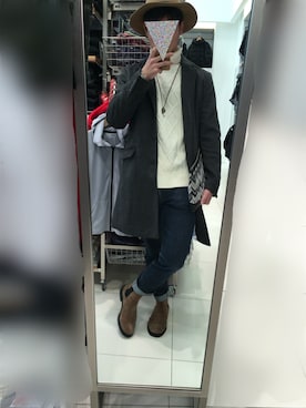 「And A（アンドエー）のアイテム（帽子）」を使った、shoootaさん（メンズ・172cm）の冬コーディネート