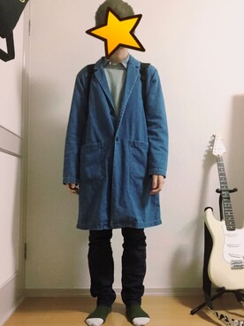 「アイテム（ステンカラーコート）」を使った、すーぎさん（メンズ・170cm・10代）の秋コーディネート