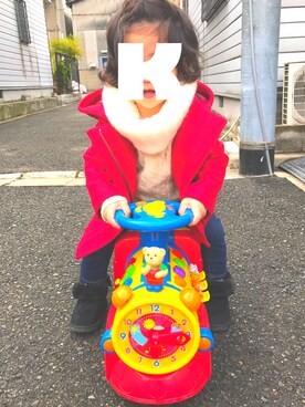 「1歳5ヶ月」｜「アイテム（ダッフルコート）」を使った、Kiiさん（キッズ・80cm）の秋コーディネート