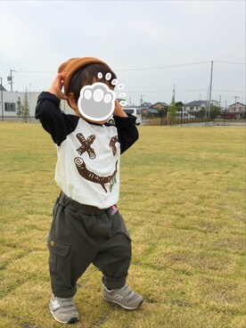 「カーゴパンツ」｜fujimaruさん（キッズ・80cm）の秋コーディネート