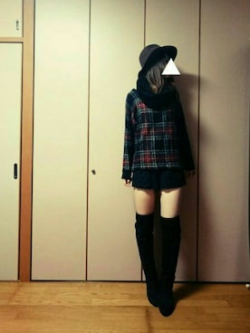 「シャリーフ(SHAREEF)」｜「アイテム（帽子）」を使った、melon soda( メロンソーダ )さん（レディース・163cm）の冬コーディネート