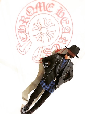 「mode」｜「アイテム（ライダースジャケット）」を使った、토이(toy)さん（メンズ・165cm）の秋コーディネート