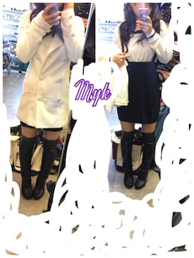 「LIPSERVICE（リップサービス）のアイテム（チェスターコート）」を使った、miyukichiiiii🐱さん（レディース・156cm）の冬コーディネート