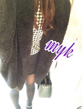 「チドリ柄」｜「アイテム（パンプス）」を使った、miyukichiiiii🐱さん（レディース・156cm）の冬コーディネート