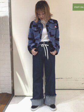X-girl（エックスガール）の「PATCH WORK JACKET /デニム/ワーク