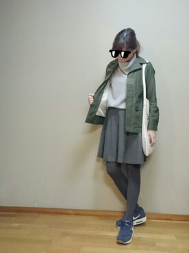 「Adam et Rope A・E・R（アダムエロペ）のアイテム（ミリタリージャケット）」を使った、Momyさん（レディース・167cm）の冬コーディネート