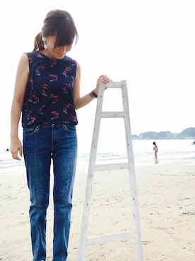 「柄物」｜「アイテム（その他）」を使った、Momyさん（レディース・167cm）の夏コーディネート
