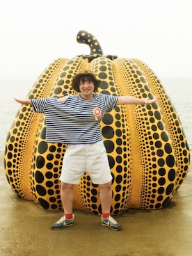 「直島」｜「アイテム（その他）」を使った、ぴーなさん（レディース・157cm）の夏コーディネート