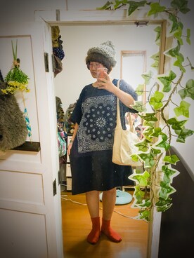 「Another Edition」｜「アイテム（ニットキャップ/ビーニー）」を使った、ぴーなさん（レディース・157cm）の秋コーディネート