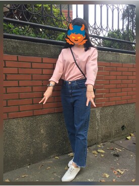 「STAR（スター）のアイテム」を使った、Kate Wangさん（レディース・152cm）の春コーディネート