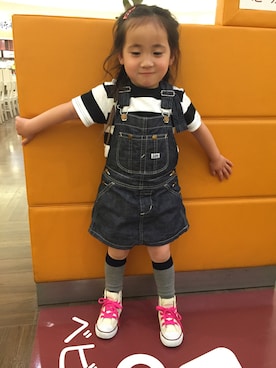 「CONVERSE（コンバース）のアイテム」を使った、yu----miiさん（キッズ・100cm）の春コーディネート