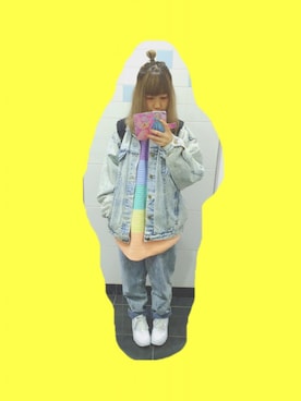 「UNIF」｜「アイテム（バックパック/リュック）」を使った、mさん（レディース・155cm）の春コーディネート