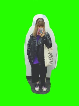 「Faith（-）のアイテム（Tシャツ/カットソー）」を使った、mさん（レディース・155cm）の春コーディネート