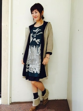 「＃ワンピース」｜「アイテム（その他アウター）」を使った、omikaさん（レディース・169cm）の秋コーディネート