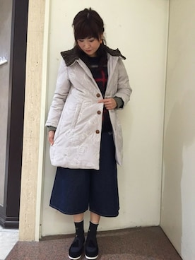「タッセル」｜「アイテム（その他アウター）」を使った、omikaさん（レディース・169cm）の冬コーディネート