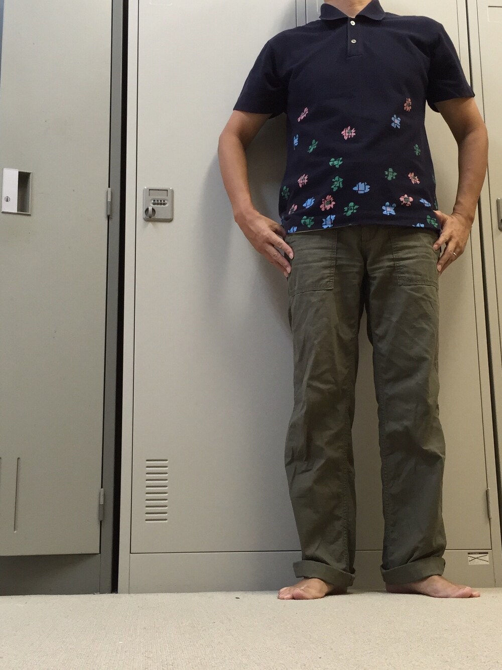 「オトナカジュアル、used、ポロシャツ、WEARパパ部」｜「COMME des GARCONS HOMME PLUSのアイテム（ポロシャツ、ブルー系）」を使った、moooonさん（メンズ・165cm）の秋コーディネートの1枚目の写真