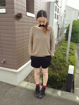 「赤い靴下」｜「アイテム（つなぎ/オールインワン）」を使った、chiiikoさん（レディース・156cm）の夏コーディネート
