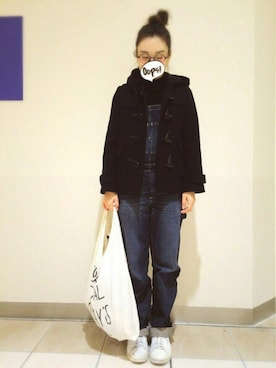 「TODAY'S SPECIAL（トゥデイズスペシャル）のMARCHE BAG/マルシェバッグ（エコバッグ/サブバッグ）」を使った、chiiikoさん（レディース・155cm）の冬コーディネート